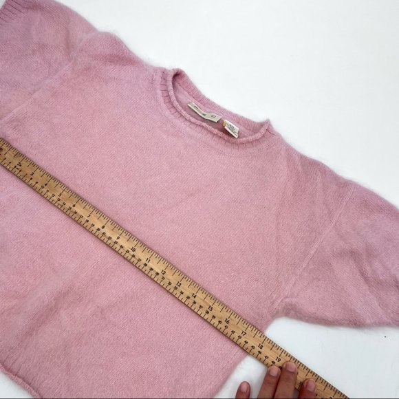 Vintage Pastel Pink Cropped Angora Short Sleeves Sweater - Picture 9 of 10